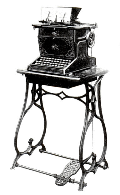 The Sholes and Glidden typewriter that was manufactured by Remington.