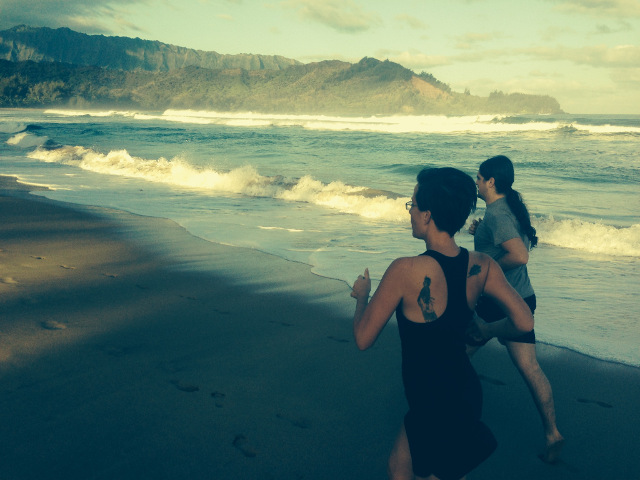 Running on the beach